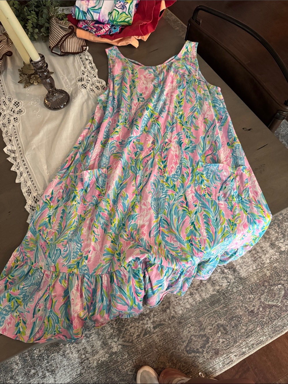 Lilly Pulitzer Pink Multicolor Floral Casual Sundress